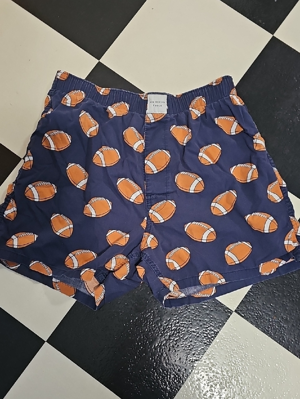 American Eagle Outfitters Men’s Navy Football Print Boxers Sz S/P Underwear